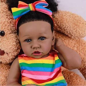 Reborn Baby Dolls Black Realistic American African Girl Best Gift  22 Inch
